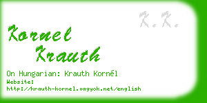 kornel krauth business card